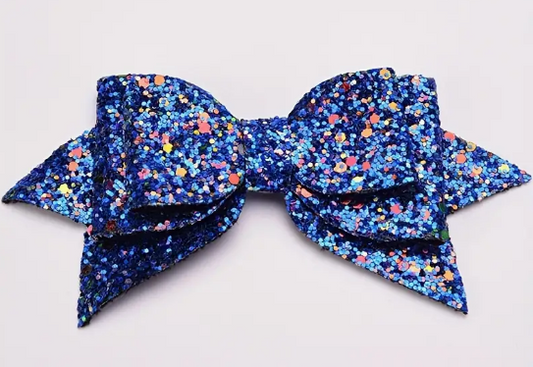 Bow straw topper BLUE
