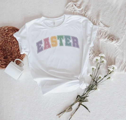 Easter Pastel text T shirt - Kids & Adult sizing