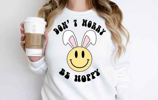 Don't worry be Hoppy Easter crewneck sweater