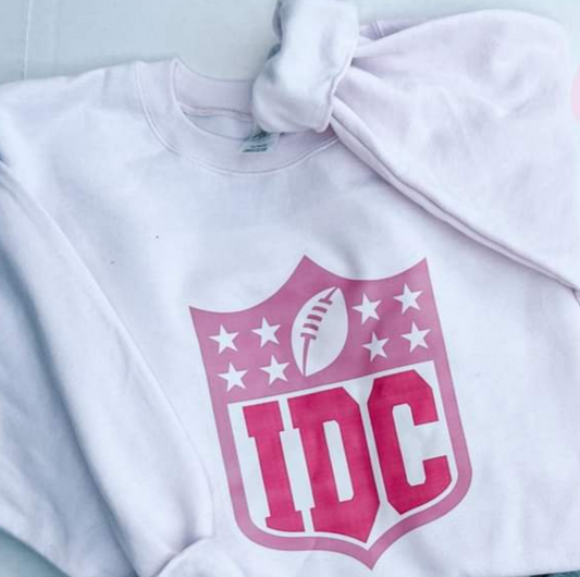 IDC pink design crewneck sweater