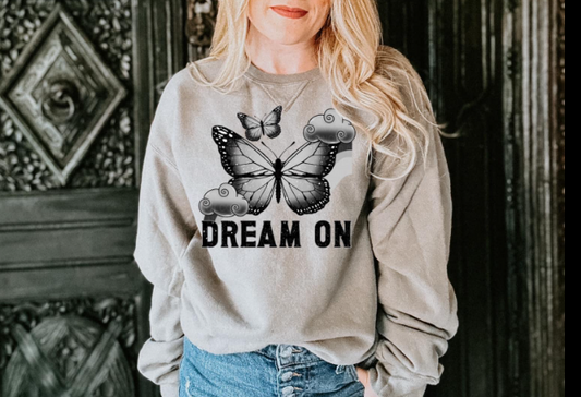 Dream on butterfly crewneck sweater
