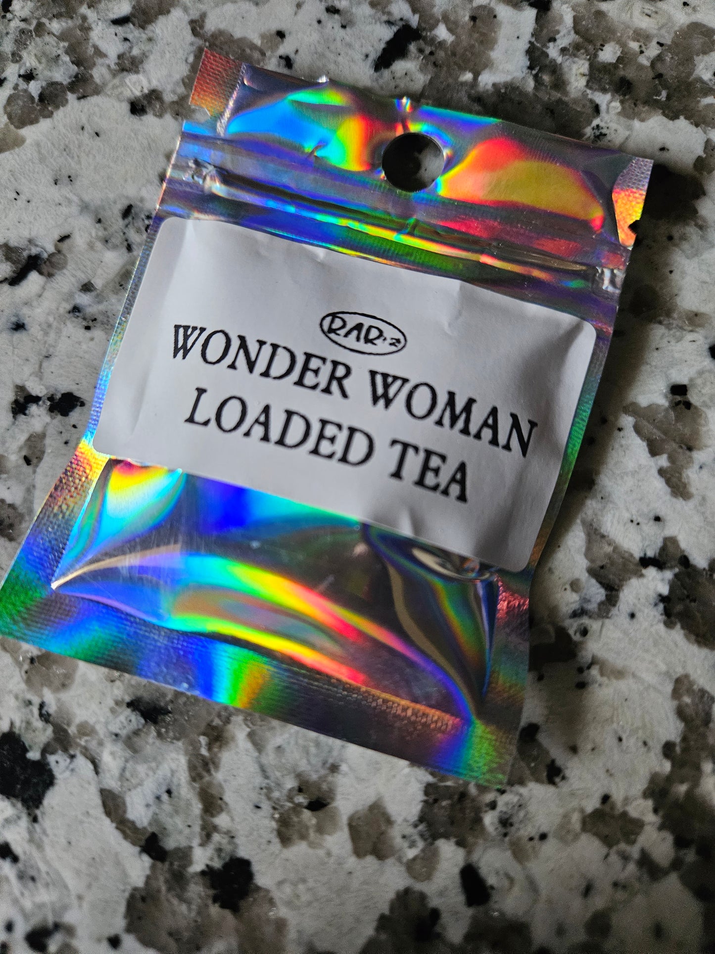 Wonderwoman Loaded Tea packet