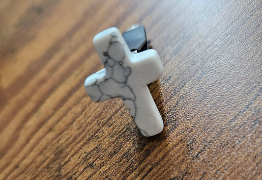 EMOTIONAL INSIGHT cross Crystal Vent Clips (Howlite)