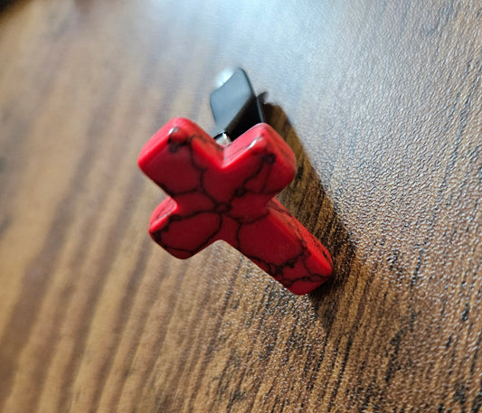 INNER STRENGTH cross Crystal Vent Clips (Red Turqouise)