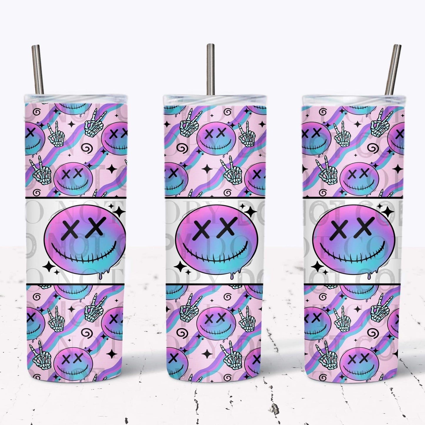 Multi Smiley X 22oz hot/cold tumbler