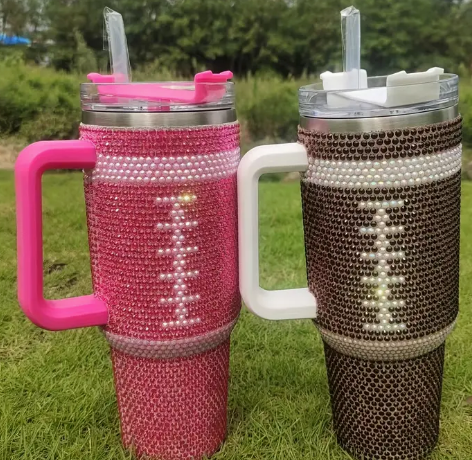 Football bling tumbler