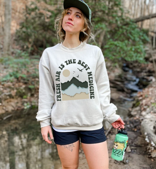 Fresh air is the best medicine crewneck sweater