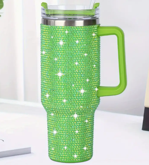 40oz BLING tumbler GREEEN