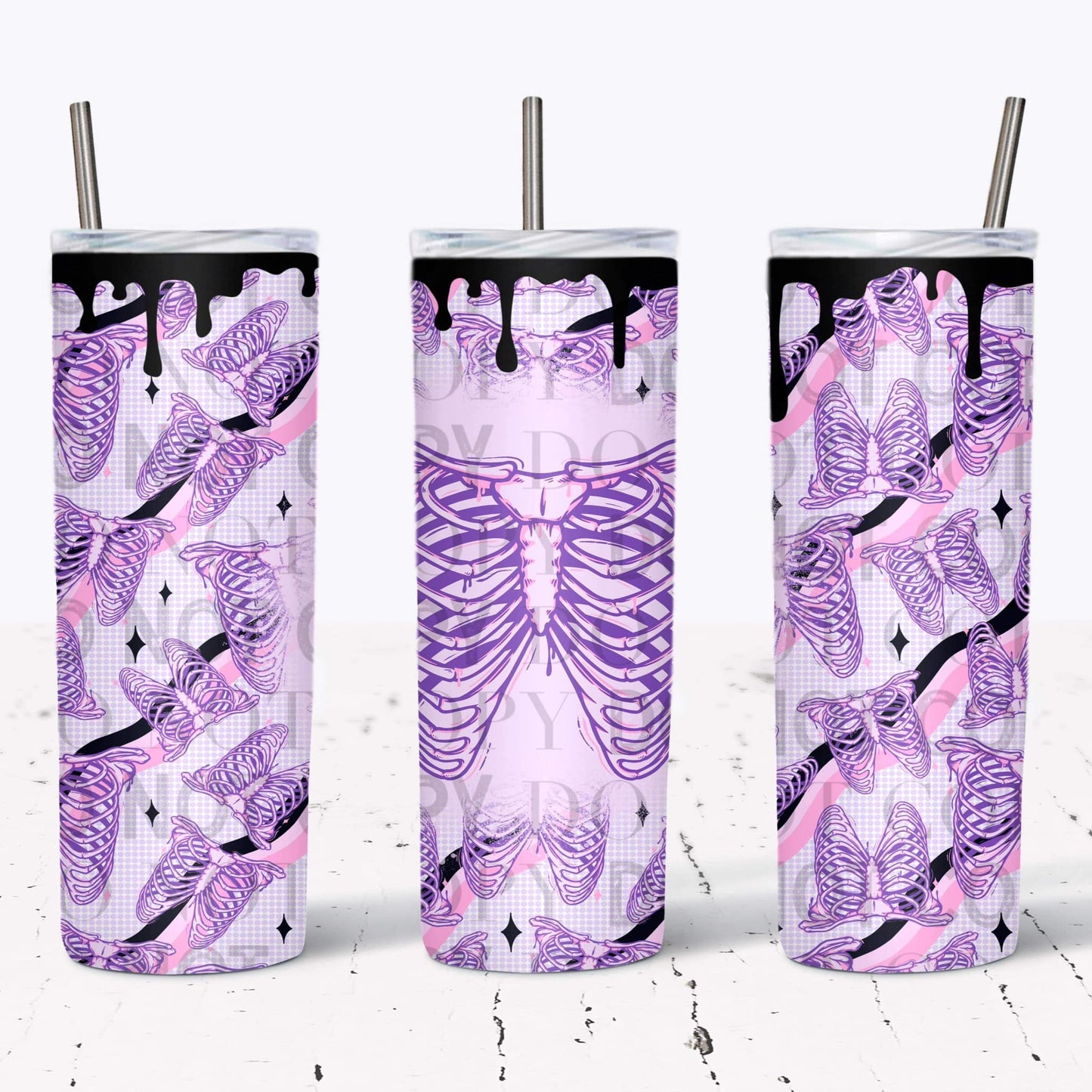 Pretty Rib cage 22oz hot/cold tumbler