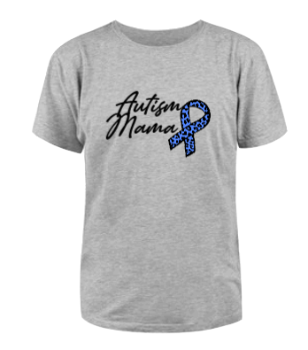 Autism mama cheetah blue ribbon T-shirt