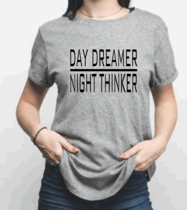 Day Dreamer Night Thinker grey T - RAR.