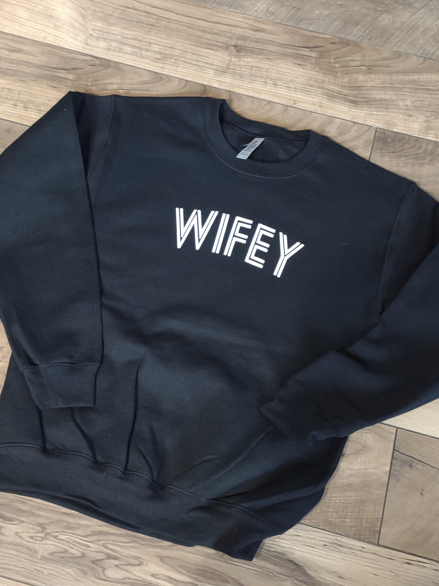 Wifey Black Crewneck Sweater - RAR.