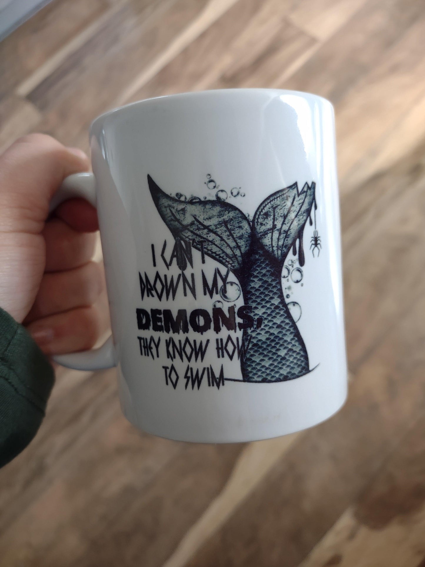 Drown my demons mermaid mug - RAR.