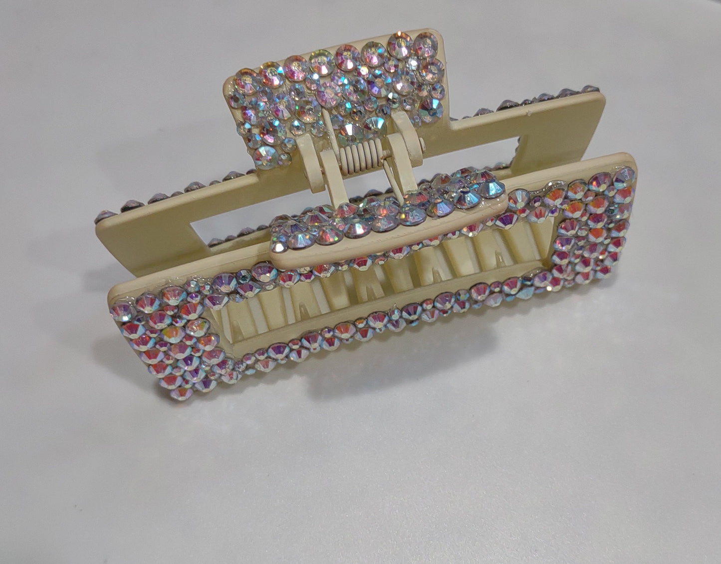 Holographic Rhinestone oversized claw clip