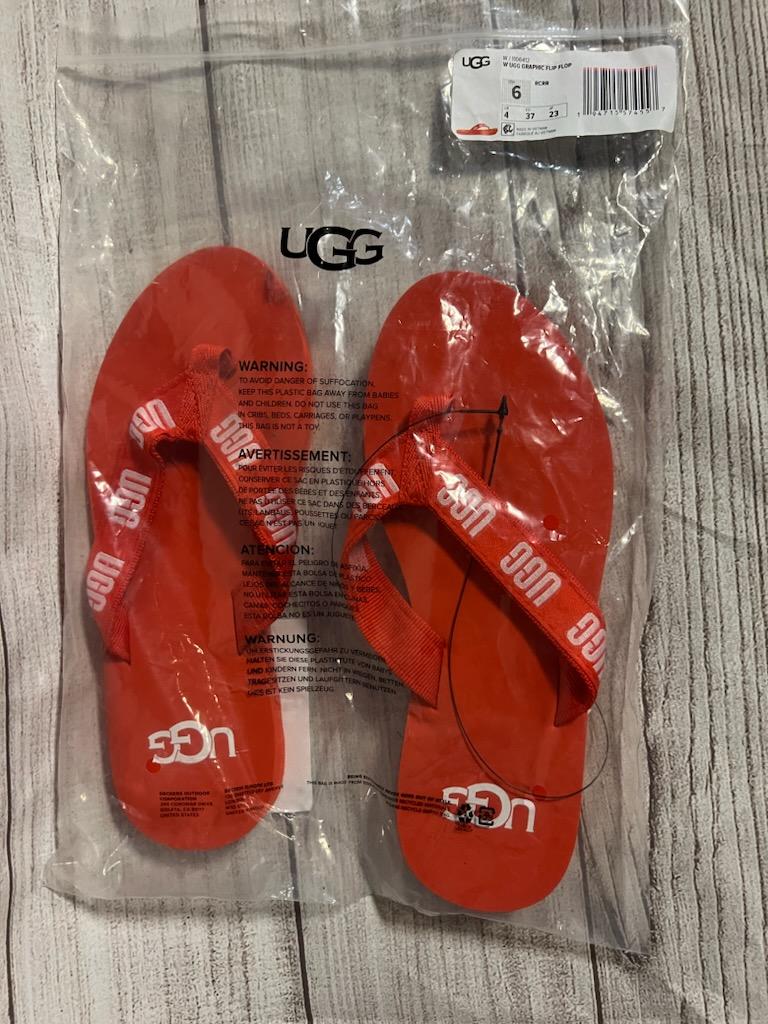 Red ugg flip discount flops