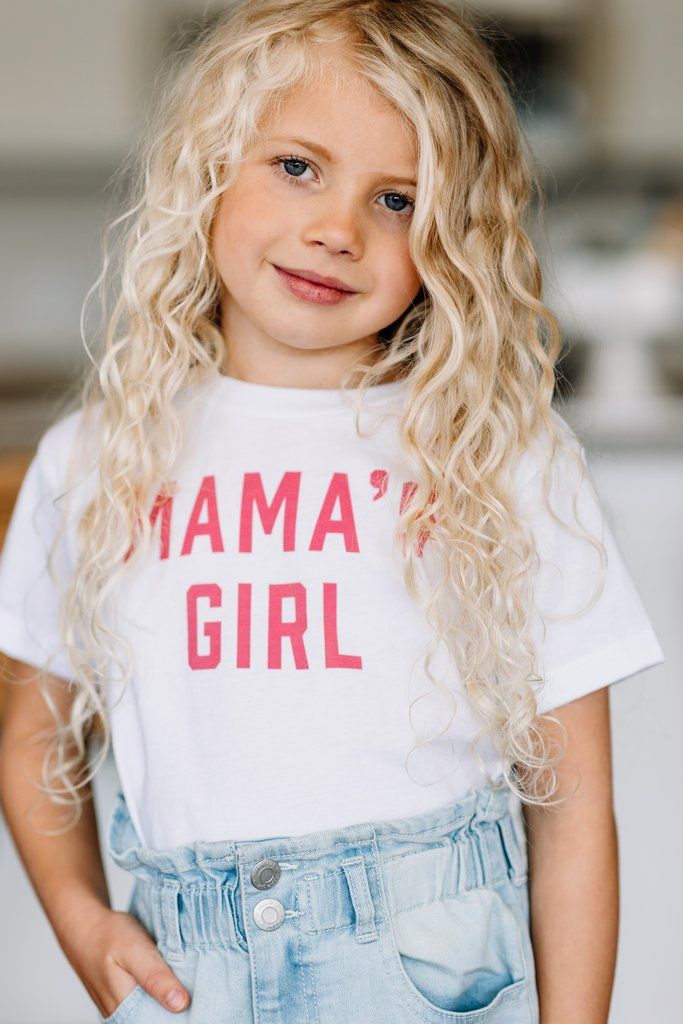 Mama's Girl (pink text) kids T shirt