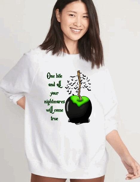 Just one bite - rotten apple crewneck sweater - RAR.