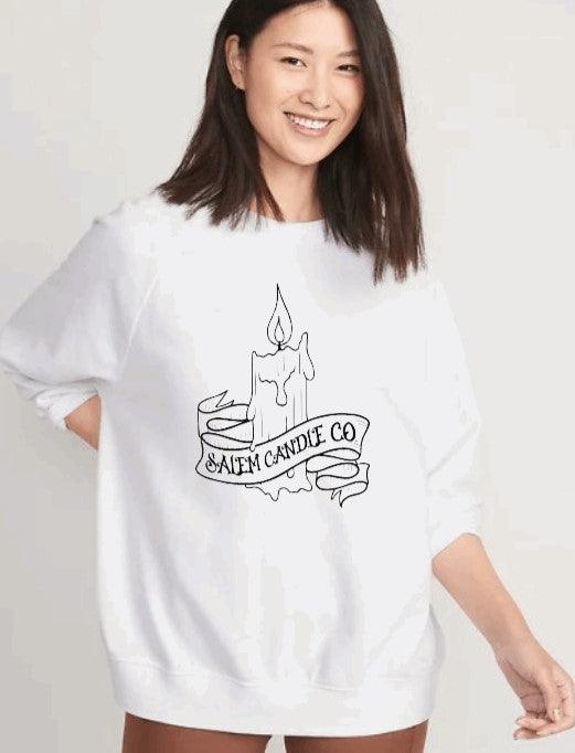 Salem Candle Co. white crewneck sweater - RAR.