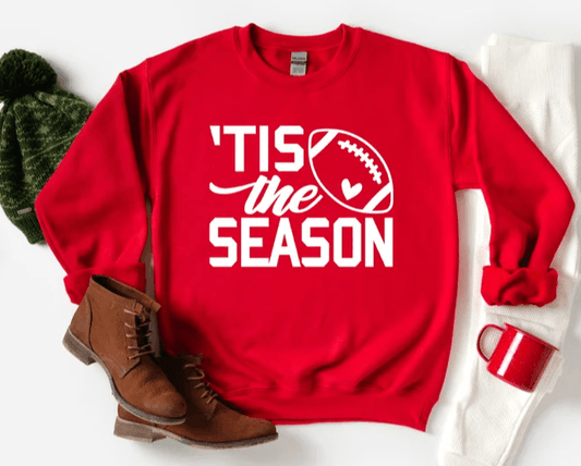 Tis the season football crewneck sweater RED - RAR.