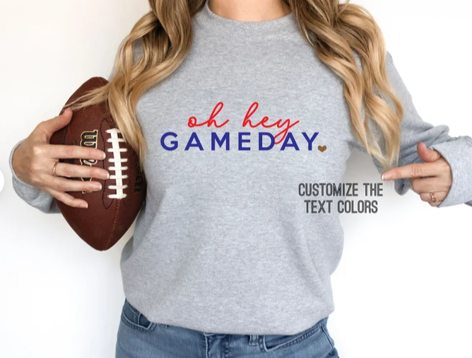 oh hey gameday crewneck sweater - cusomize me!