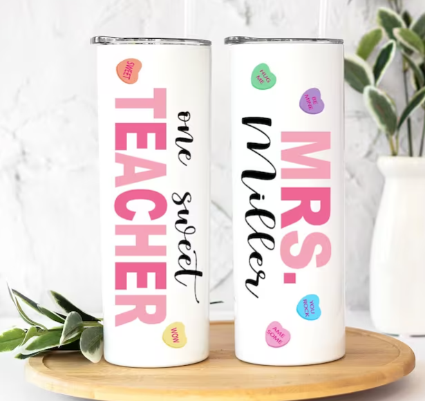 Mrs. One Sweet Teacher 22oz skinny tumbler