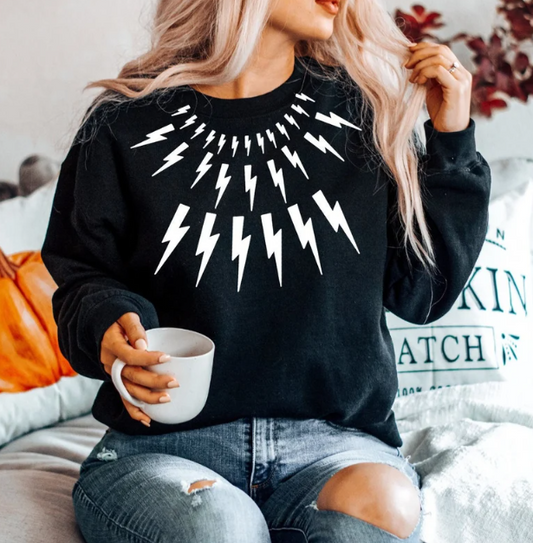 Lightning bolts crewneck black sweater