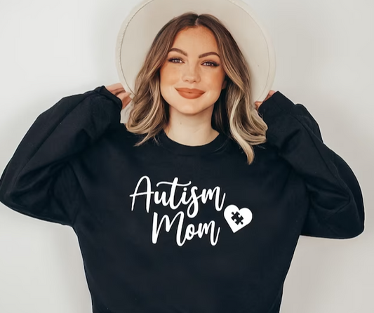 Autism Mom black crewneck sweater