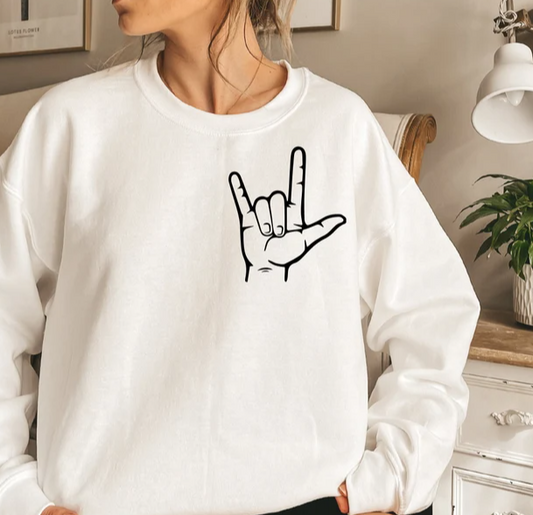 I love you sign crewneck sweater