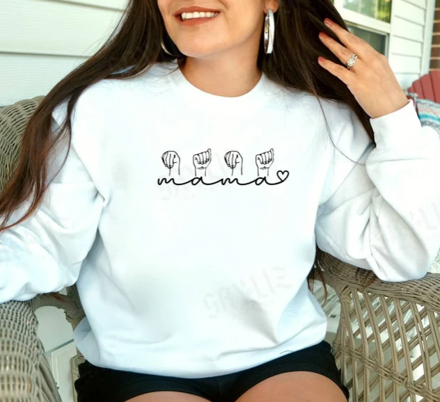 ASL mama crewneck sweater