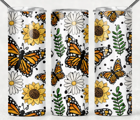 Butterfly nuetral skinny tumbler