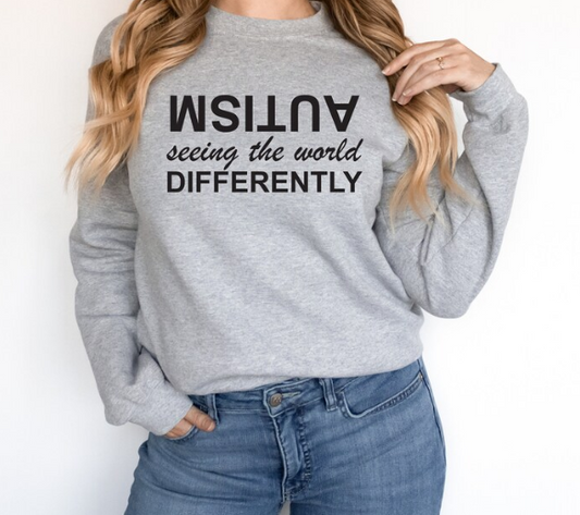 Autism is seeing the world differently crewneck sweater