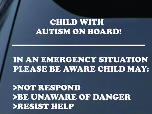 Child with Autism on board decal