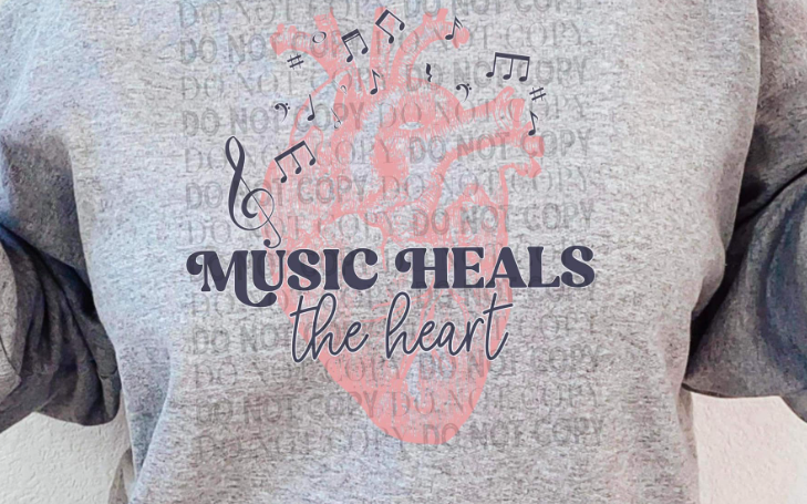 Music heals the heart crewneck sweater