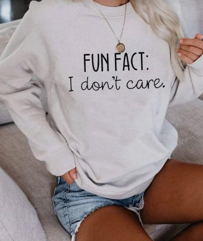 Fun fact: I dont care Sweater - RAR.